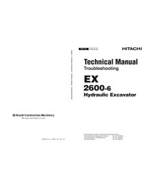 Hitachi EX 2600-6 pelle hydraulique manuel technique de dépannage pdf - Hitachi manuels - HITACHI-TTKBA-EN