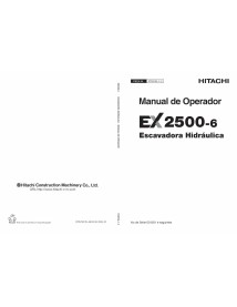 Hitachi EX 2500-6 hydraulic excavator pdf operator's manual PT - Hitachi manuals - HITACHI-POM18L12-PT