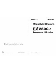 Hitachi EX 2500-6 excavadora hidráulica pdf manual del operador PT - Hitachi manuales - HITACHI-SM18L12-ES