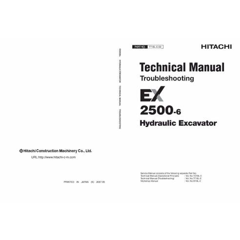 Hitachi EX 2500-6 escavadeira hidráulica pdf manual técnico de solução de problemas - Hitachi manuais - HITACHI-TT18LE00