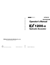 Hitachi EX 1200-6 hydraulic excavator pdf operator's manual  - Hitachi manuals - HITACHI-EM18J-EN