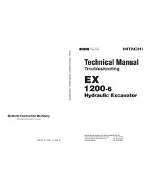 HITACHI-TT18J Hitachi EX 1200-6 excavadora hidráulica pdf solución de problemas manual técnico
