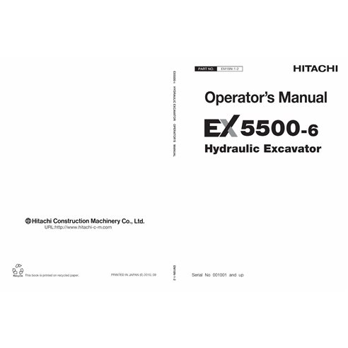 Hitachi EX 5500-6 hydraulic excavator pdf operator's manual  - Hitachi manuals - HITACHI-EM18N-EN