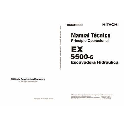 Pelle hydraulique Hitachi EX 5500-6 pdf principe de fonctionnement manuel technique PT - Hitachi manuels - HITACHI-TO18N-PT