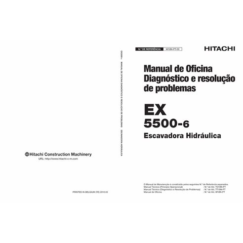 Hitachi EX 5500-6 escavadeira hidráulica pdf manual de oficina PT - Hitachi manuais - HITACHI-W18N-PT
