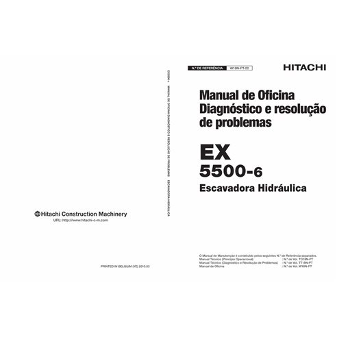 Hitachi EX 5500-6 excavadora hidráulica pdf manual de taller PT - Hitachi manuales - HITACHI-W18N-PT