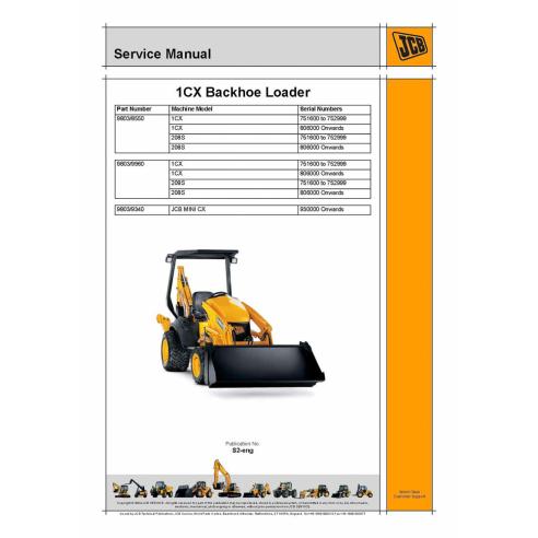 Manual de servicio de la retroexcavadora Jcb mini CX - JCB manuales - JCB-9803-9340