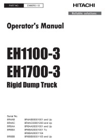 HITACHIM8R61B Hitachi EH1100-3, EH 1700-3 rigid dump truck pdf operator's manual