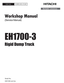 Hitachi EH 1700-3 camion à benne rigide pdf manuel d'atelier. - Hitachi manuels - HITACHI-W8R6BEN1G00-EN