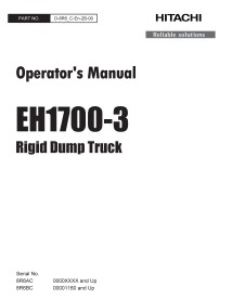 Hitachi EH 1700-3 rigid dump truck pdf operator's manual  - Hitachi manuals - HITACHI-O8R6CEN2B00-EN