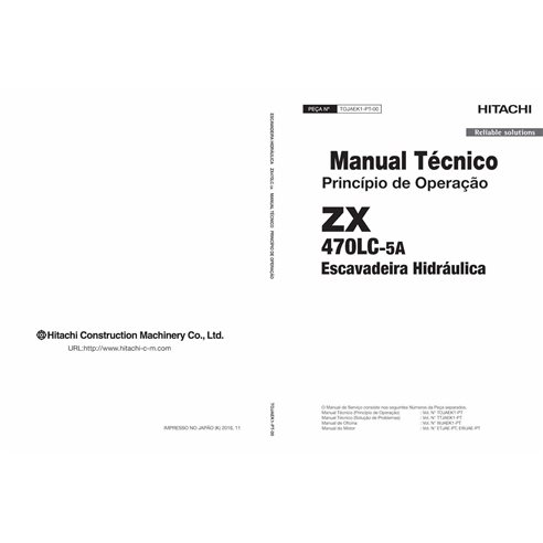 Hitachi ZX 470LC-5A excavadora hidráulica pdf manual del operador PT - Hitachi manuales - HITACHI-TOJAEK1-PT