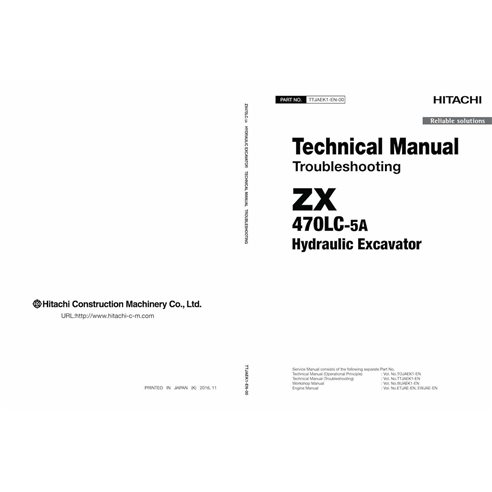 HITACHI-TTJAEK1 Hitachi ZX 470LC-5A hydraulic excavator pdf troubleshooting technical manual