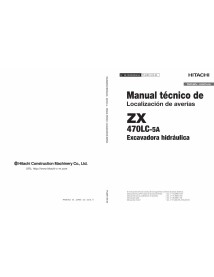 Hitachi ZX 470LC-5A pelle hydraulique pdf dépannage manuel technique ES - Hitachi manuels - HITACHI-TTJAEK1-ES