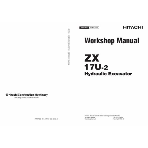 Manual de oficina da escavadeira hidráulica Hitachi ZX 17U-2 pdf - Hitachi manuais - HITACHI-W1MS-E-01