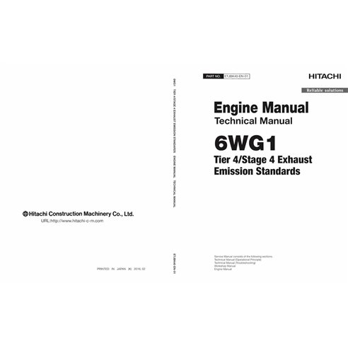 Manuel technique pdf du moteur Hitachi 6WG1 Tier 4 - Hitachi manuels - HITACHI-ETJBK40-EN