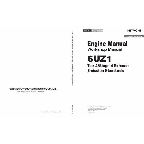 Hitachi 6UZ1 Tier 4 engine pdf workshop manual  - Hitachi manuals - HITACHI-EWJAG50-EN