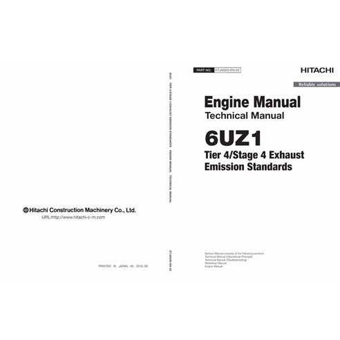 Manuel technique pdf du moteur Hitachi 6UZ1 Tier 4 - Hitachi manuels - HITACHI-ETJAG50-EN