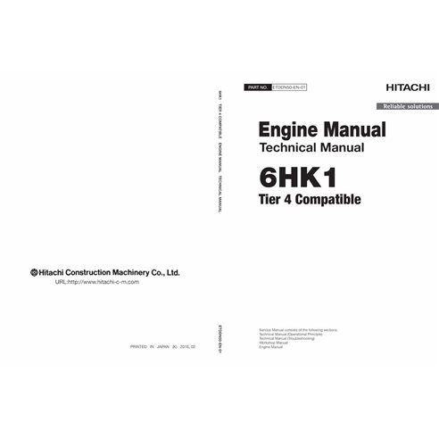 Manuel technique pdf du moteur Hitachi 6UZ1 Tier 4 - Hitachi manuels - HITACHI-ETDDN50-EN