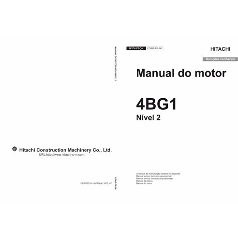 Hitachi 4BG1 Tier 2 engine pdf manual de oficina PT - Hitachi manuais - HITACHI-EDAGPR00