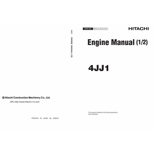 Hitachi 4JJ1 engine pdf workshop manual  - Hitachi manuals - HITACHI-KM4JJ1-01-02-EN