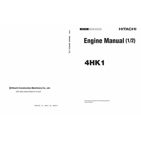 Manuel d'atelier pdf du moteur Hitachi 4HK1, 6HK1 - Hitachi manuels - HITACHI-KM-4-6HK1-EN