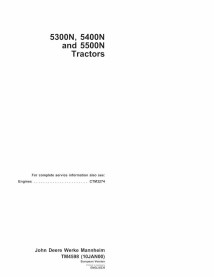 TM4598 John Deere 5300N, 5400N, 5500N tractor pdf technical manual