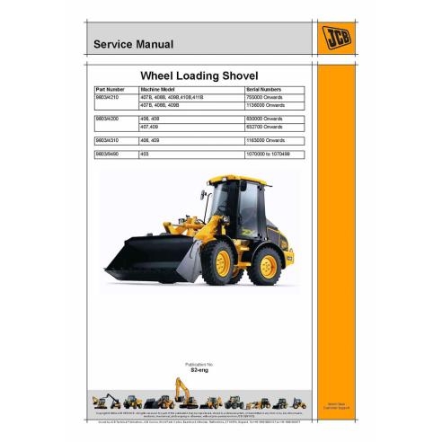 Jcb 406 - 407 - 408 - 409 wheel loader service manual - JCB manuals - JCB-9803-4200