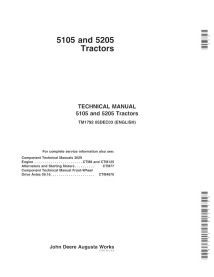 TM1792 John Deere 5105, 5205 tractor technical manual (TM1792)