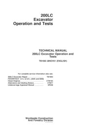 John Deere 200LC excavator pdf operation & test technical manual  - John Deere manuals - JD-TM1663-EN