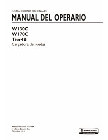 New Holland W130C, W170C Tier4B wheel loader pdf operator's manual ES - New Holland Construction manuals - NH-47566249-ES