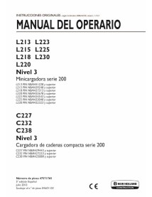 New Holland L213, L215, L218, L220, L223, L225, L320, C227, C232, C238 chargeur pdf manuel d'utilisation ES - Construction Ne...