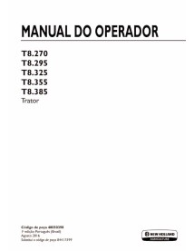 New Holland T8.270, T8.295, T8.325, T8.355, T8.385 tracteur pdf manuel d'utilisation PT - Nouvelle-Hollande Agriculture manue...