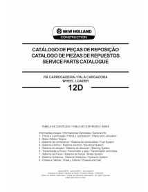 Catálogo de peças pdf da carregadeira de rodas multilíngue New Holland 12D EVO - Construção New Holland manuais - NH-47635004...