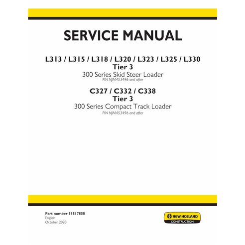 New Holland L313, L315, L318, L320, L323, L325, L330, C327, C332, C338 carregador pdf manual de serviço - Construção New Holl...
