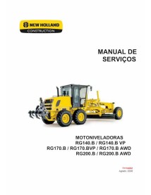 Niveladora New Holland RG140.B, GR.170B, RG200.B pdf manual de serviço PT - Construção New Holland manuais - NH-71114202-PT