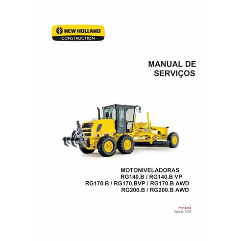 New Holland RG140.B, GR.170B, RG200.B motoniveladora pdf manual de servicio PT - New Holland Construcción manuales - NH-71114...