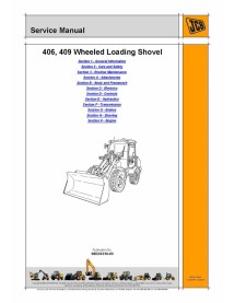 Manual de serviço da carregadeira de rodas Jcb 406, 409 - JCB manuais - JCB-9803-4310