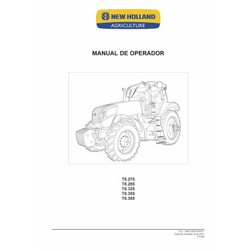 New Holland T8.270, T8.295, T8.325, T8.355, T8.385 tracteur pdf manuel d'utilisation PT - Nouvelle-Hollande Agriculture manue...