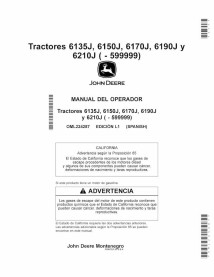 John Deere 6135J, 6150J, 6170J, 6190J, 6210J tracteur manuel d'utilisation pdf ES - John Deere manuels - JD-OML224287-ES