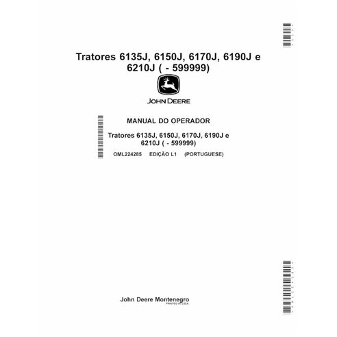 JD-OML22428-PT Manuel d'utilisation du tracteur John Deere 6135J, 6150J, 6170J, 6190J, 6210J PT (OML22428)