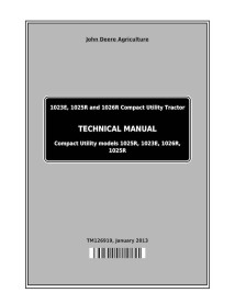TM126919 John Deere 1025R, 1023E, 1026R, 1025R trator pdf manual técnico