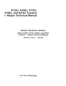 John Deere 6135J, 6150J, 6170J, 6190J, 6210J manual técnico de reparación del tractor pdf - John Deere manuales - JD-TM804919-EN