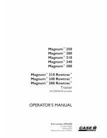 Manuel d'utilisation du tracteur Case IH Magnum 250, 280, 310, 340, 380 RowTrac pdf - Cas IH manuels - CASE-47824492-EN