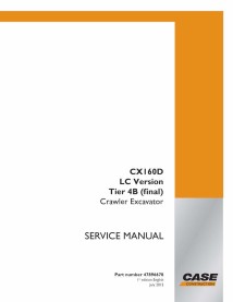 Pelle sur chenilles Case CX160D LC Version Tier 4B pdf manuel d'entretien - Cas manuels - CASE-47896678-EN