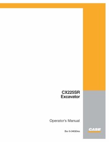 Case CX225SR excavator pdf operator's manual  - Case manuals - CASE-6-34630NA-EN