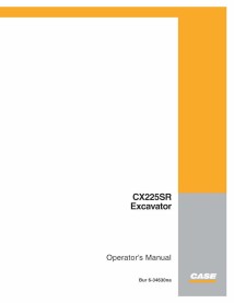 Manual do operador da escavadeira Case CX225SR pdf - Caso manuais - CASE-6-34630NA-EN