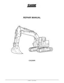 Manual de reparo da escavadeira de esteiras Case CX225SR pdf - Caso manuais - CASE-9-40691-EN