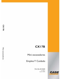 Miniescavadeira Case CX17B pdf manual de operação e manutenção ES - Caso manuais - CASE-84135605-ES