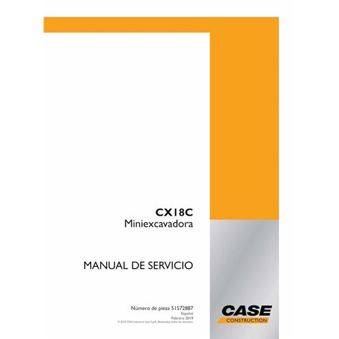 Manual do operador da miniescavadeira Case CX17B Tier 4 pdf ES - Caso manuais - CASE-51572887-ES