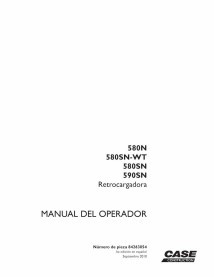 Case 580N, 580SN, 590SN retroescavadeira pdf manual do operador ES - Caso manuais - CASE-84263054-ES